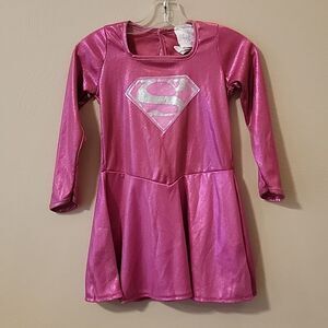 SUPERMAN SUPERGIRL RUBIE'S PINK METALLIC DRESS COSTUME, SIZE SMALL
